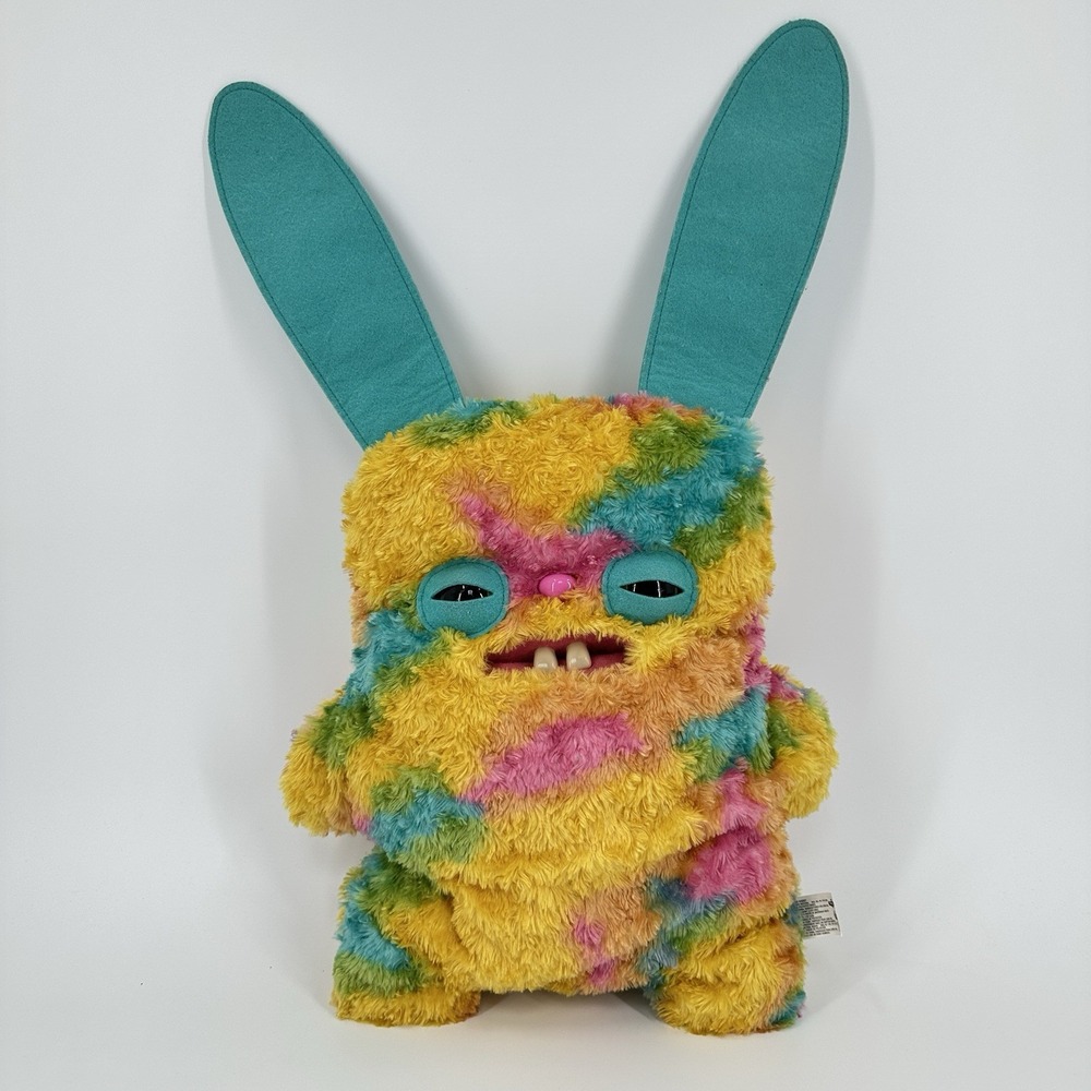 BIGG FUGGLER XL Rabid Rabbit 18" Rainbow Plush Yellow Tie-Dye 2025 Collectible